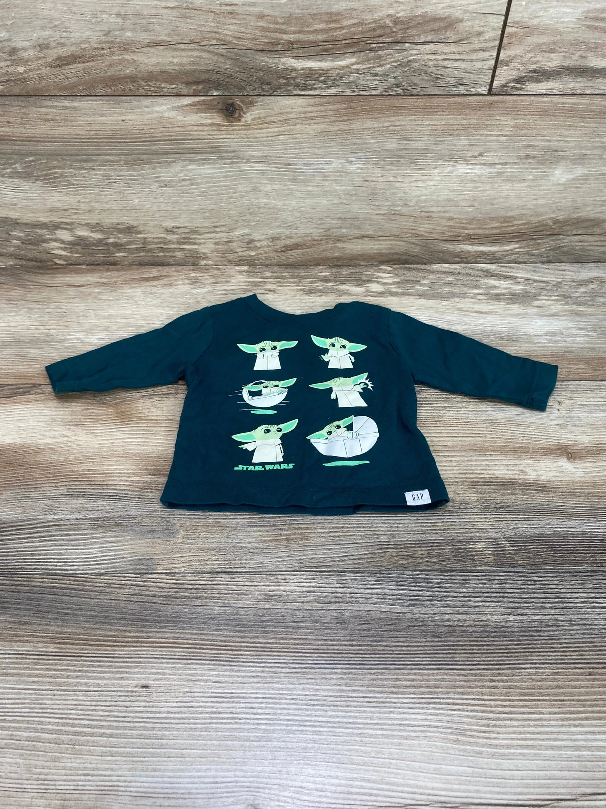 Baby Gap Star Wars Grogu Shirt Green sz 0-3m