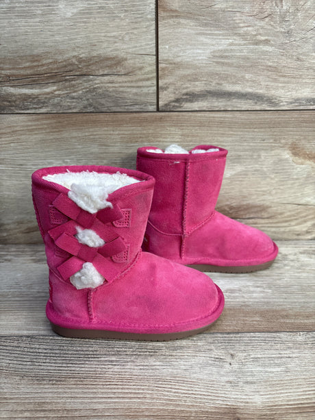 Koolaburra Bow Fur Boots Neon Pink sz 7c - Me n Mommy To Be