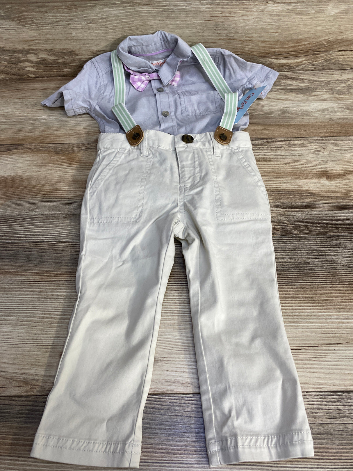 NEW Cat & Jack 4pc Suspender Set Gray sz 18m