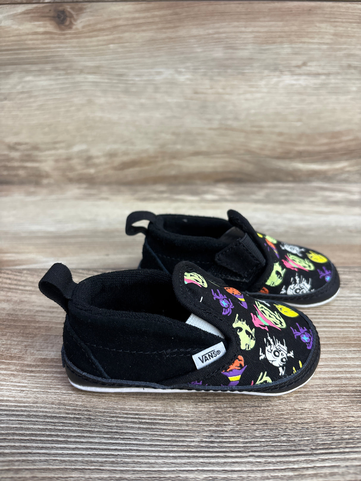 Vans Slip On V Crib Shoes Halloween Print sz 4c