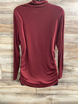 NEW a:glow Maternity Turtleneck Top Burgundy sz XL