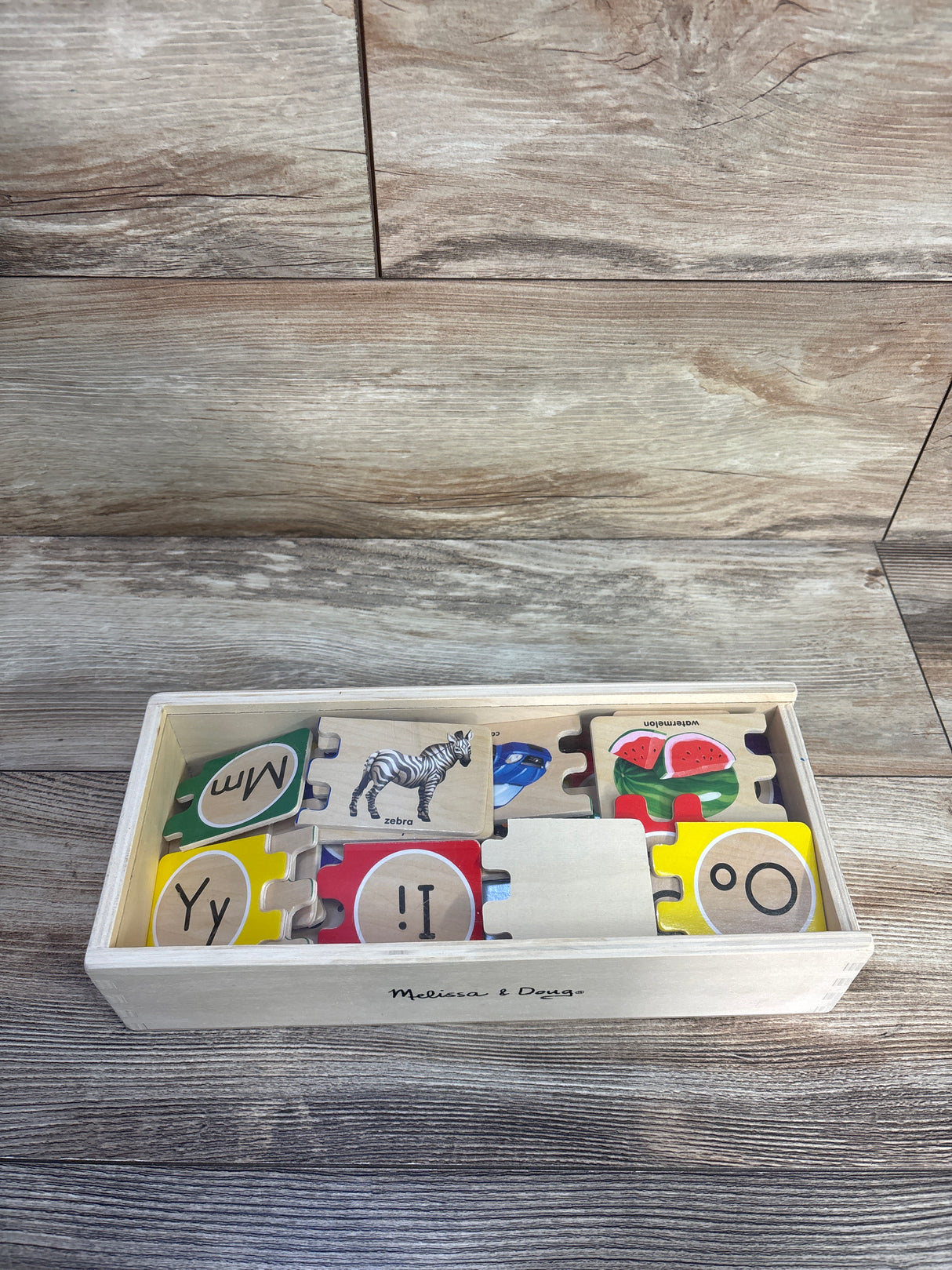 Melissa & Doug Self-Correcting Wooden Alphabet Puzzles With Storage Box