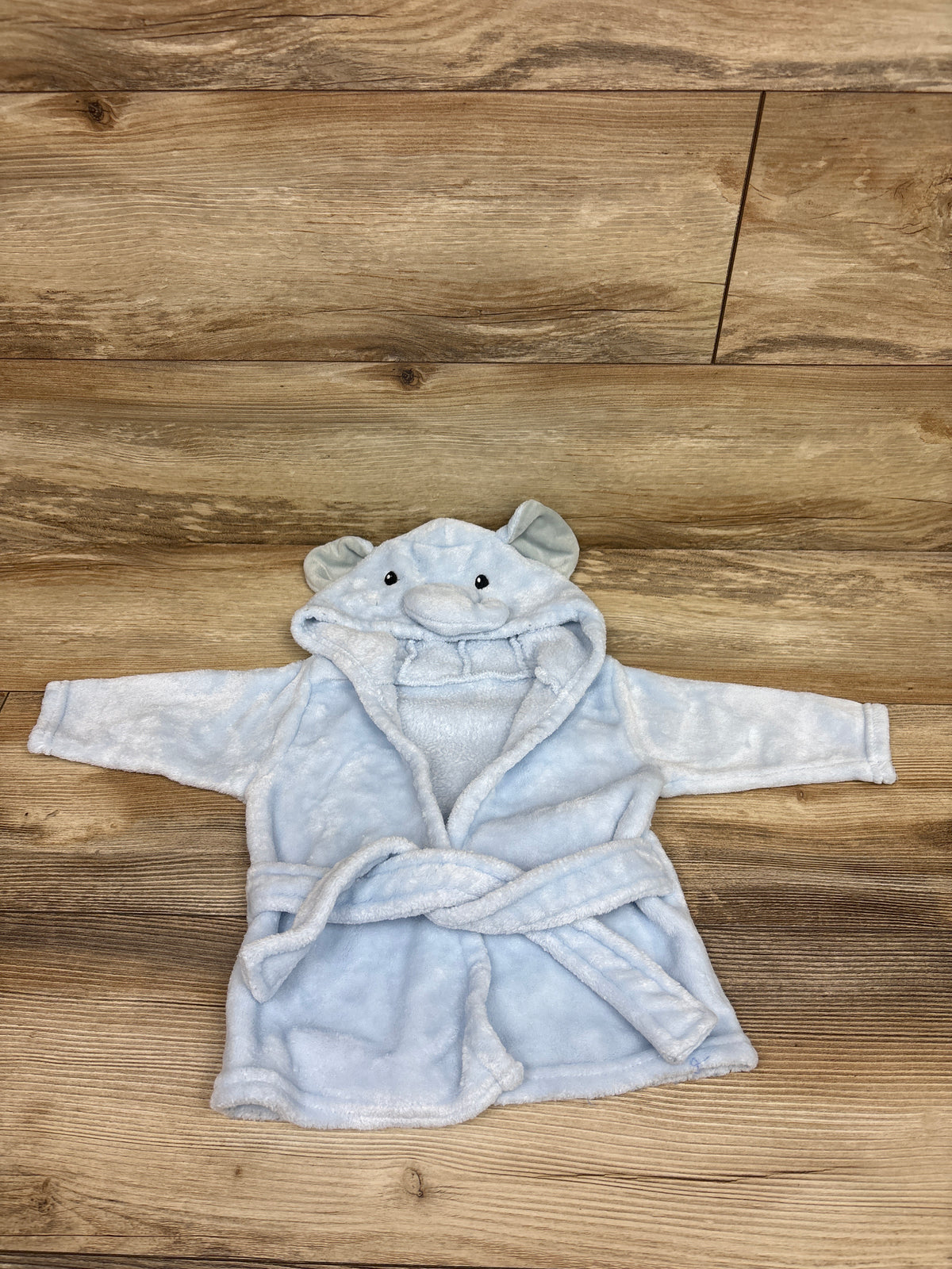 Hudson Baby Plush Hooded Elephant Robe Blue sz 0-9m