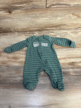 Just One You Little Brother Striped Sleeper Green sz Newborn