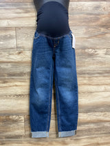 NEW Over Belly High-Rise 90's Straight Maternity Jeans Blue sz 0/XS