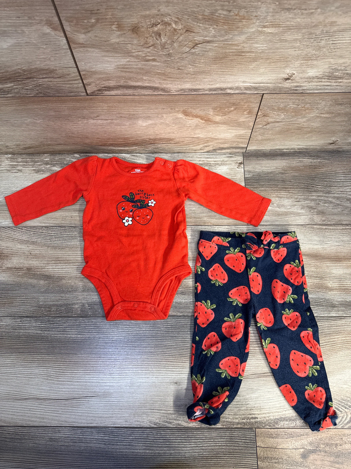 Carter's 2pc Strawberry Bodysuit & Pants Set Red sz 12m