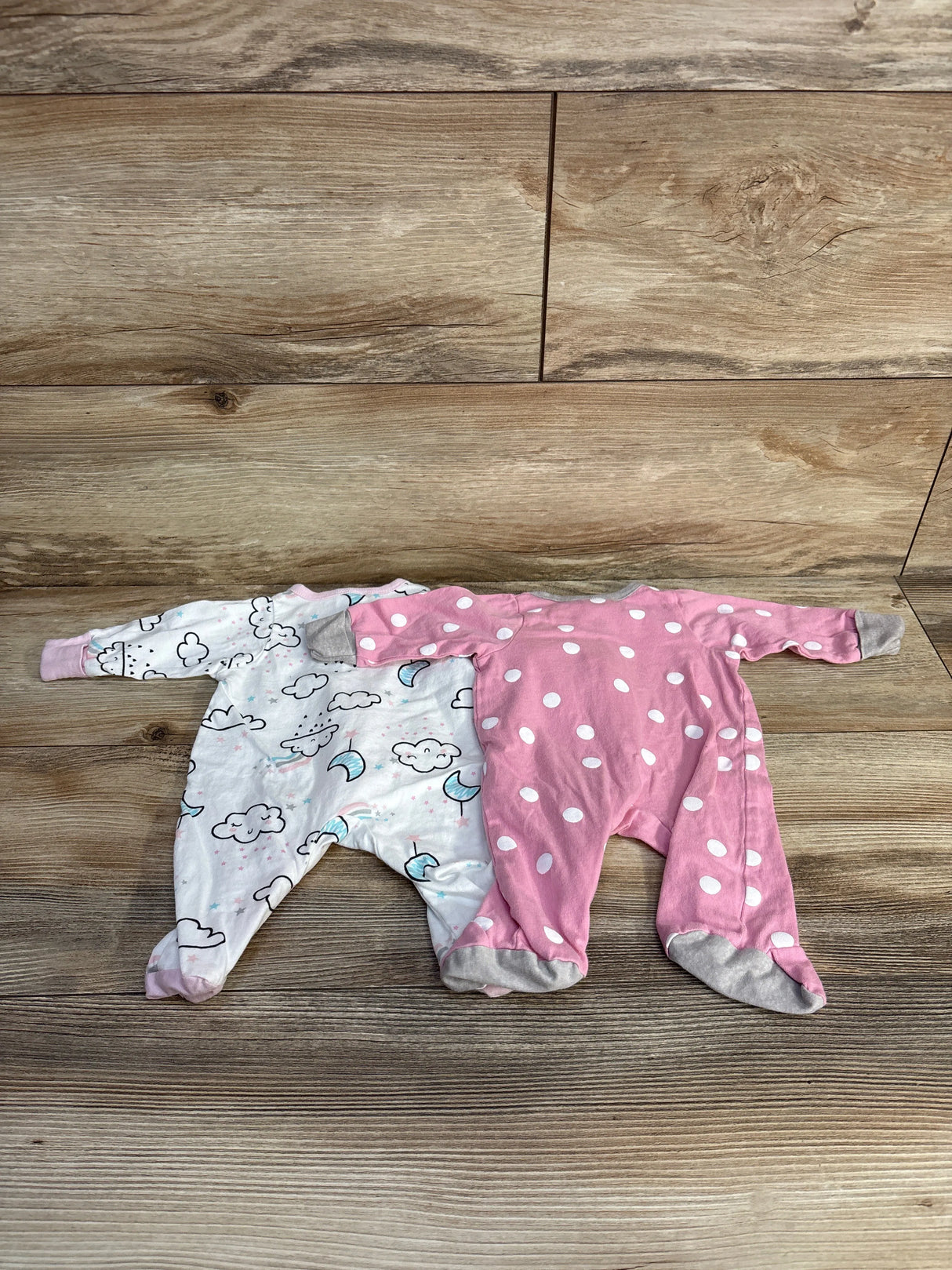 Gerber 2pk Sleepers White/Pink sz Preemie
