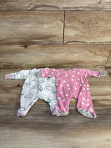 Gerber 2pk Sleepers White/Pink sz Preemie