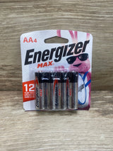 NEW Energizer Max AA Alkaline Batteries 4pk