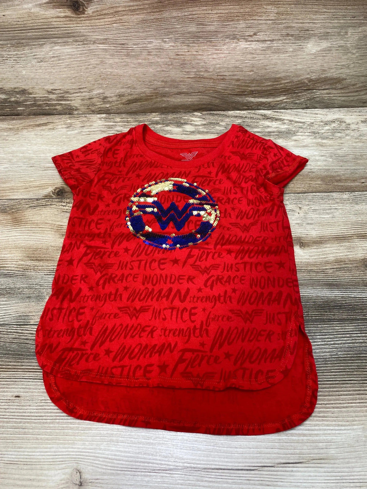 Wonder Woman Sequin Shirt Red sz 4-5T