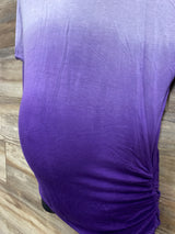 Lock & Love Maternity Long Sleeve Ruched Shirt Purple sz Small