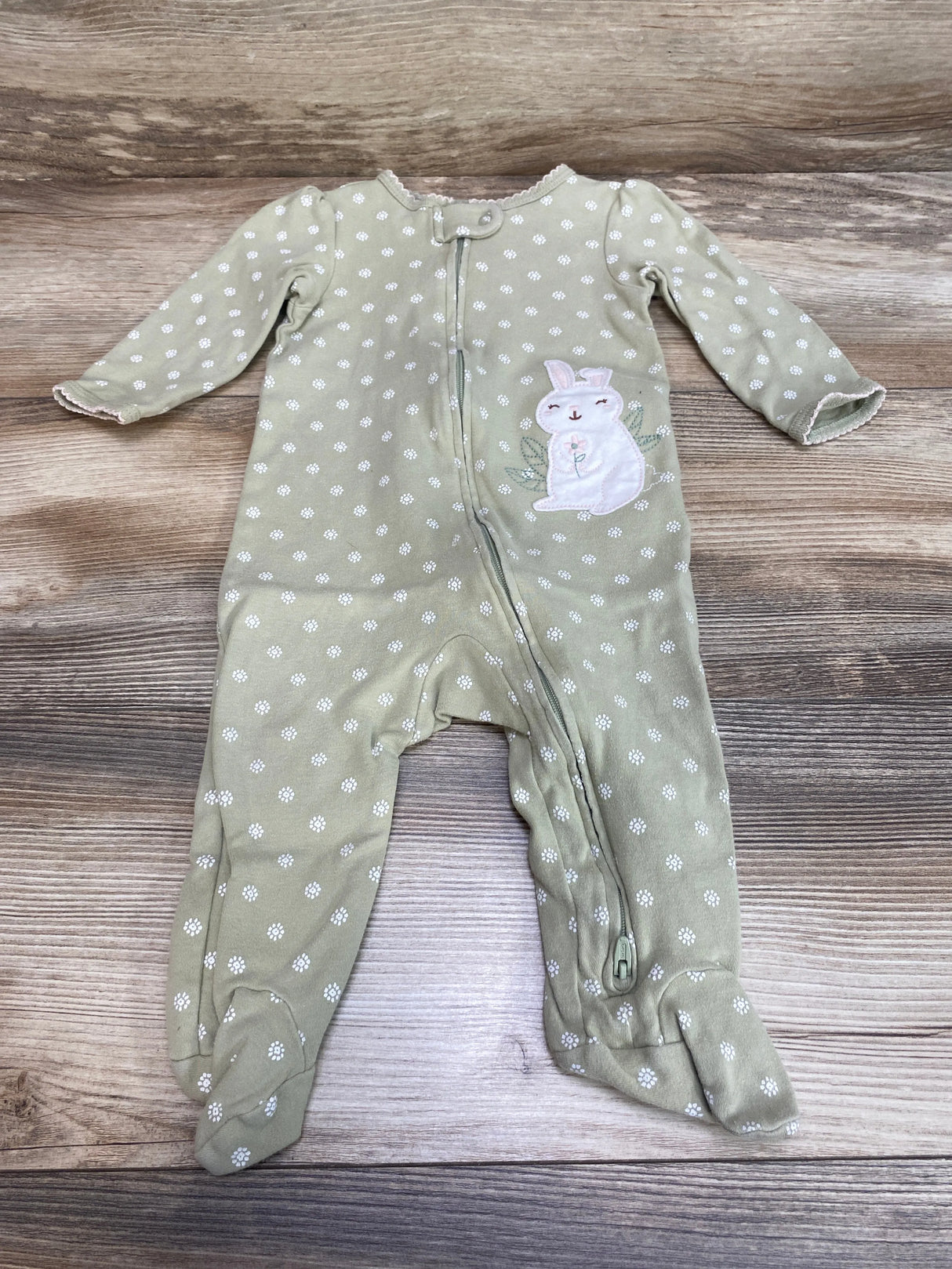 Carter's Bunny Sleeper Green sz 9m