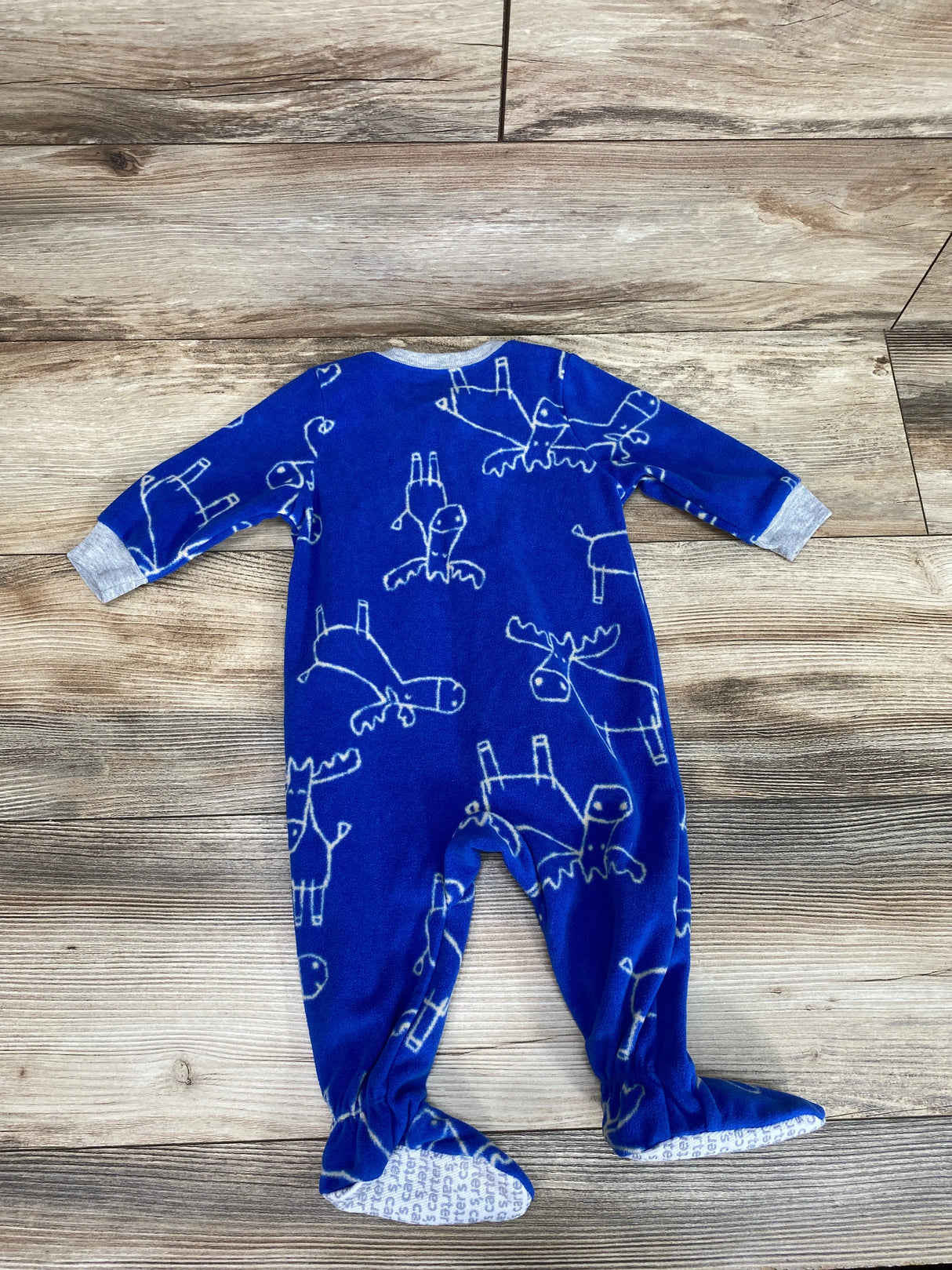 Carter's Moose Print Blanket Sleeper Blue sz 6m