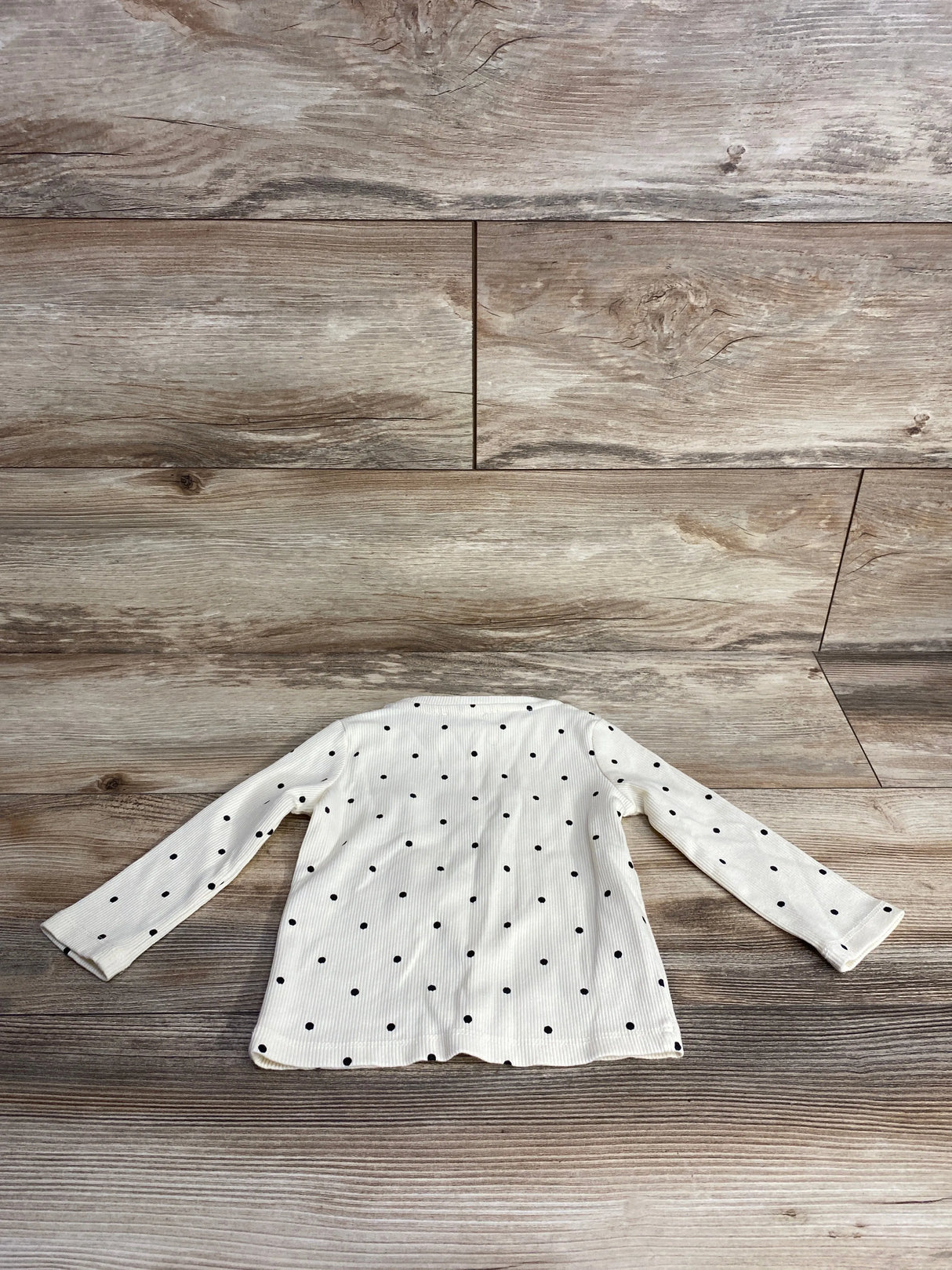 Chelsea & Violet Polka Dot Ribbed Shirt Cream sz 12m