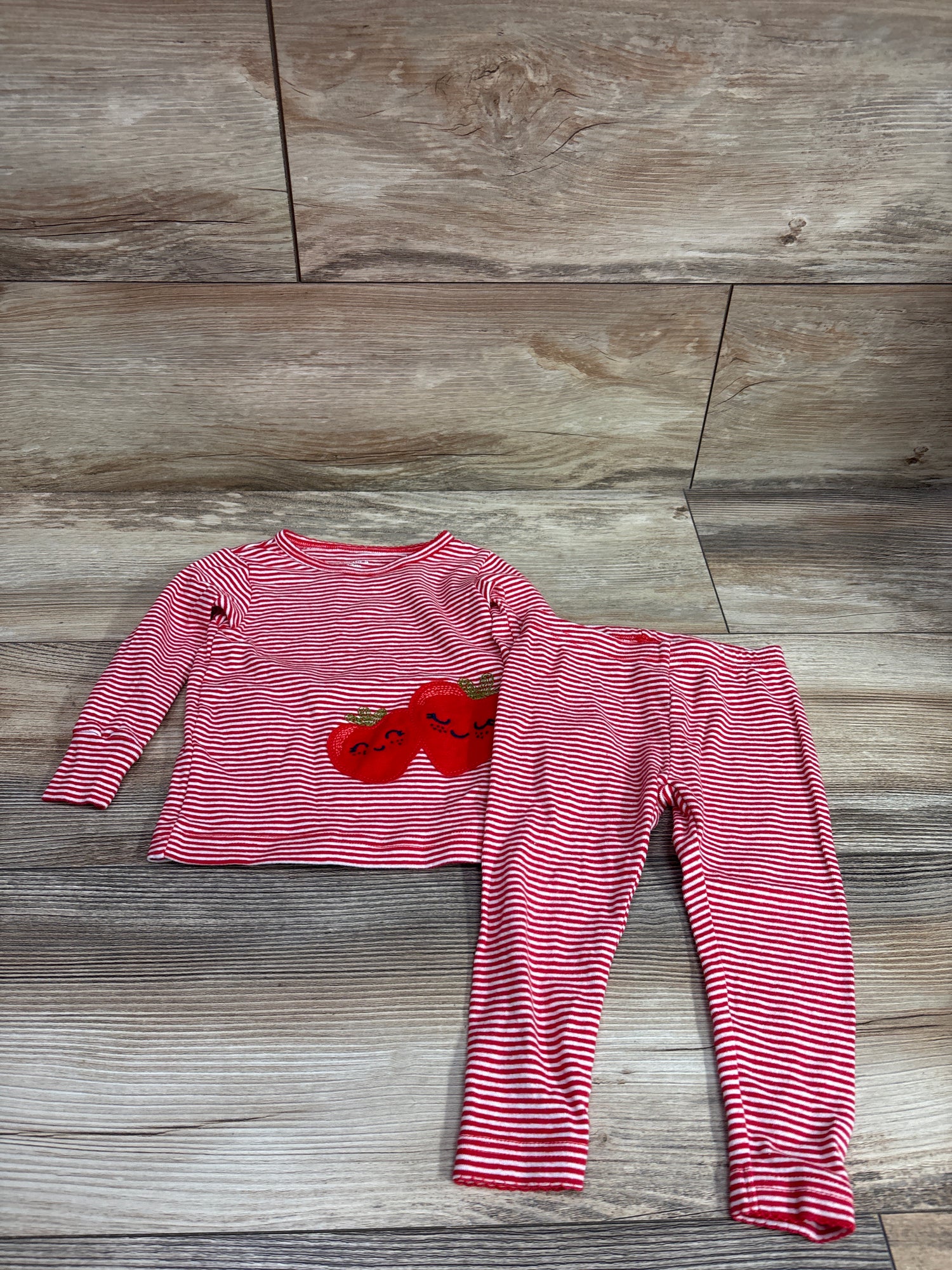 Carter's 2pc Striped Pajama Set Red sz 12m