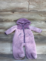 Eddie Bauer Fleece Footed Coverall w/ Hood Purple sz 0-3m