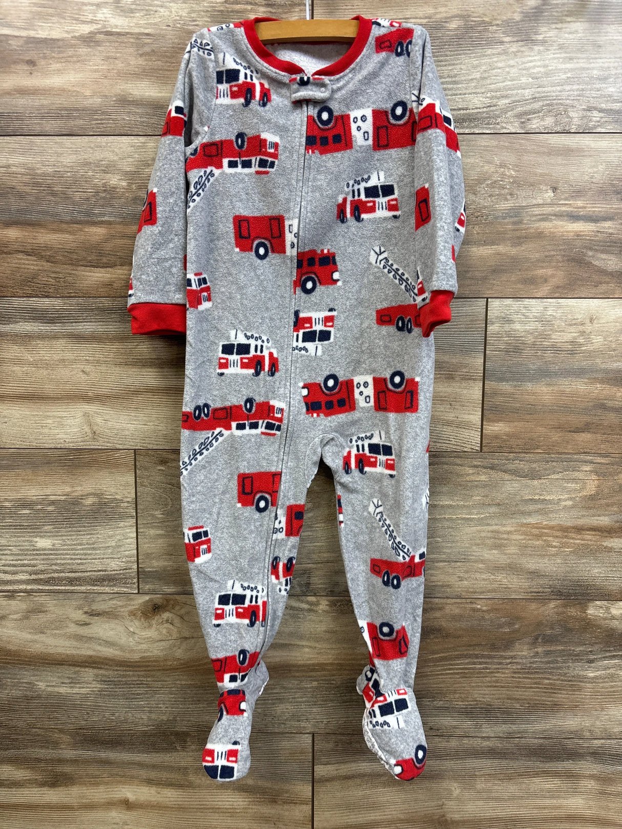 Carter's Firetruck Blanket Sleeper Grey sz 3T