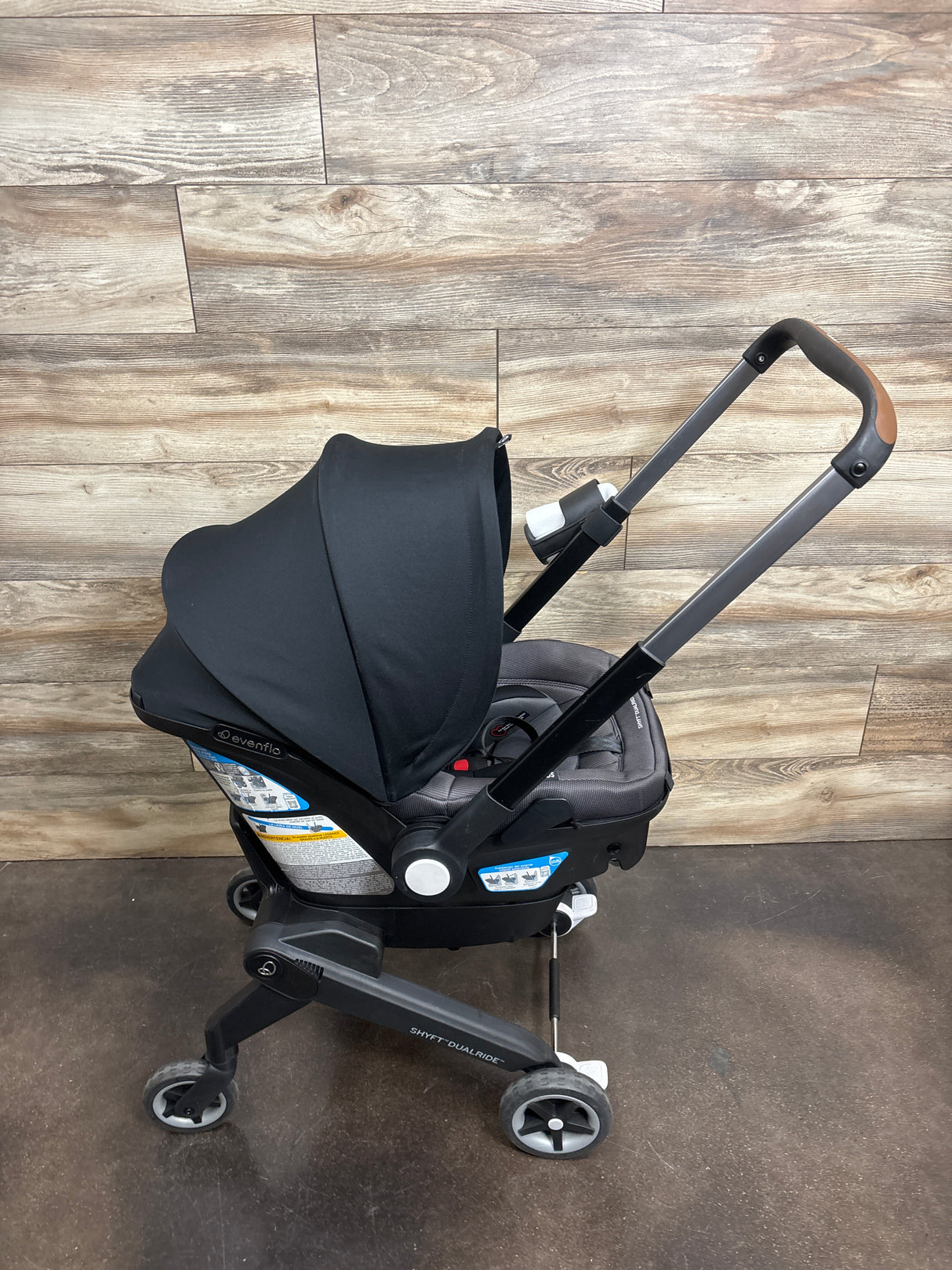 Evenflo Shyft DualRide Travel System in Boone Grey