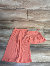Btween 2pc Knit Peplum Tank Top & Pants Set Coral sz 4T