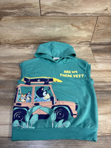 Bluey Are We There Yet Sleeveless Pull Over Hoodie Set Teal sz 5T