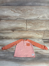 OshKosh Long Sleeve Pocket Henley Shirt Orange sz 24m