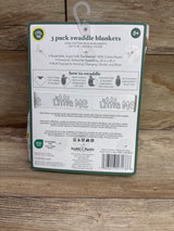 NEW Little Me 3pk Muslin Swaddle Blankets White 36x40''