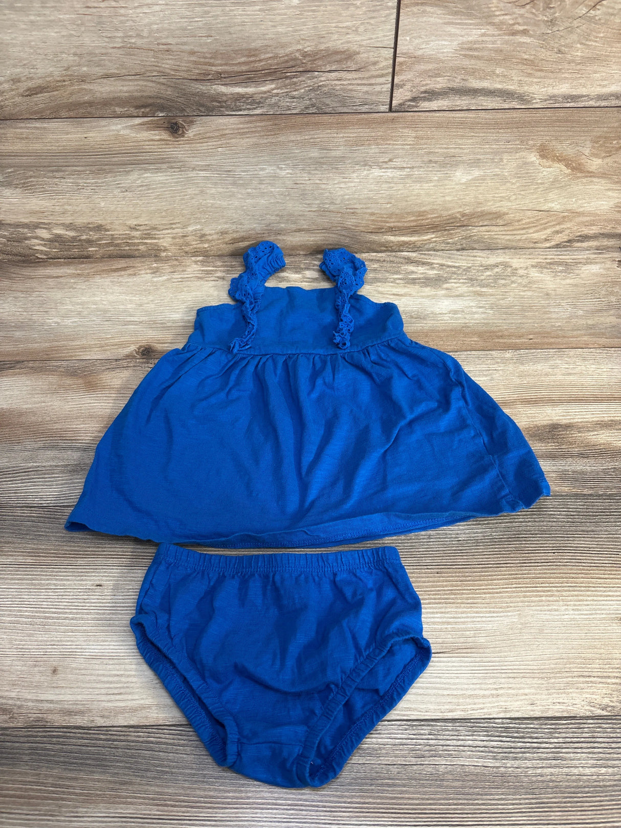 Carter's 2pc Sleeveless Dress & Bloomers Blue sz 18m