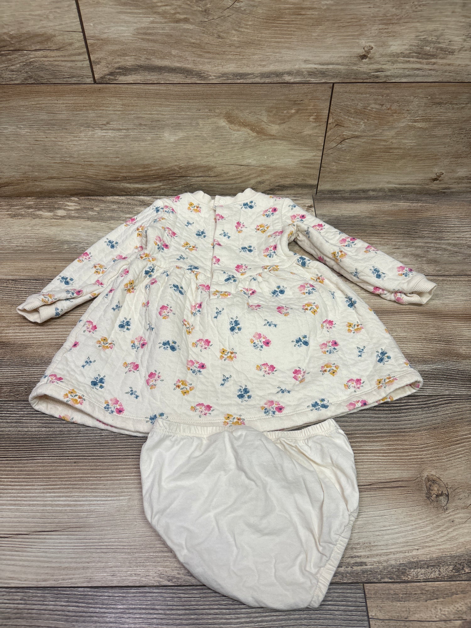 Carter's 2pc Floral Sweatshirt Dress & Bloomers Set Ivory sz 18m