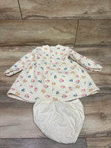 Carter's 2pc Floral Sweatshirt Dress & Bloomers Set Ivory sz 18m