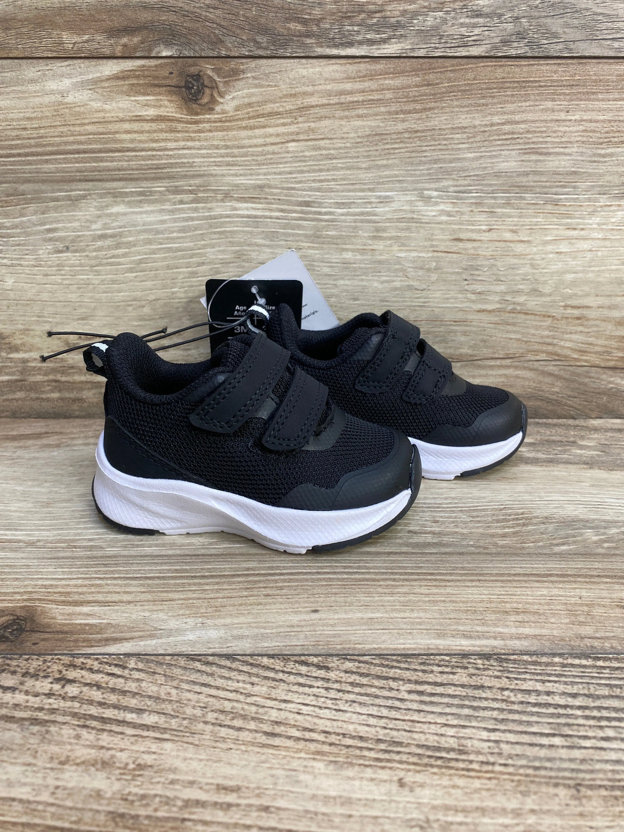 NEW Athletic Works Mesh Jogger Sneakers Black sz 3c