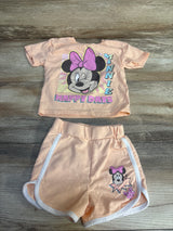 Disney Junior Minnie Mouse T Shirt & French Terry Shirt Set Coral sz 18m