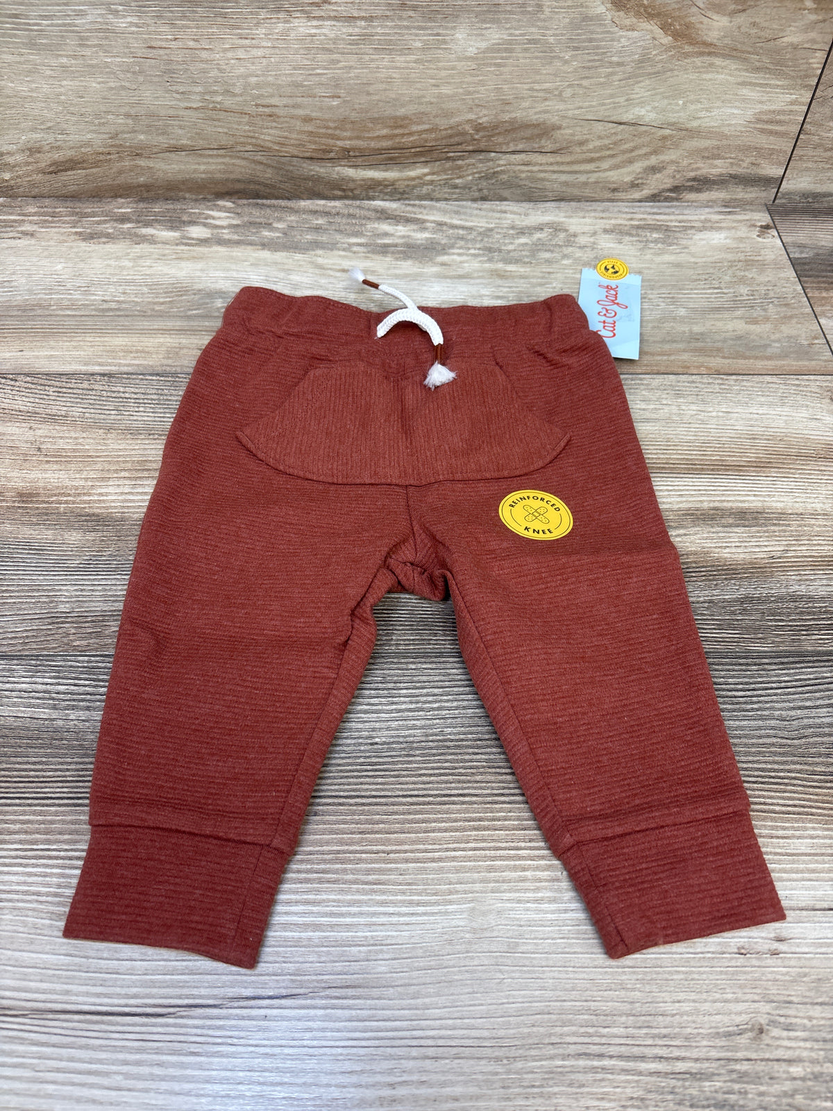 NEW Cat & Jack Ottoman Knit Joggers in Fiery Brown sz 12m