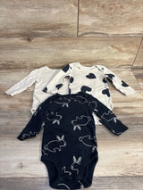 Carter's 3pk Long Sleeve Bodysuits Beige sz 6m - Me n Mommy To Be