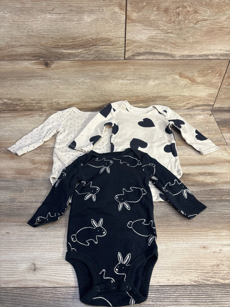 Carter's 3pk Long Sleeve Bodysuits Beige sz 6m - Me n Mommy To Be