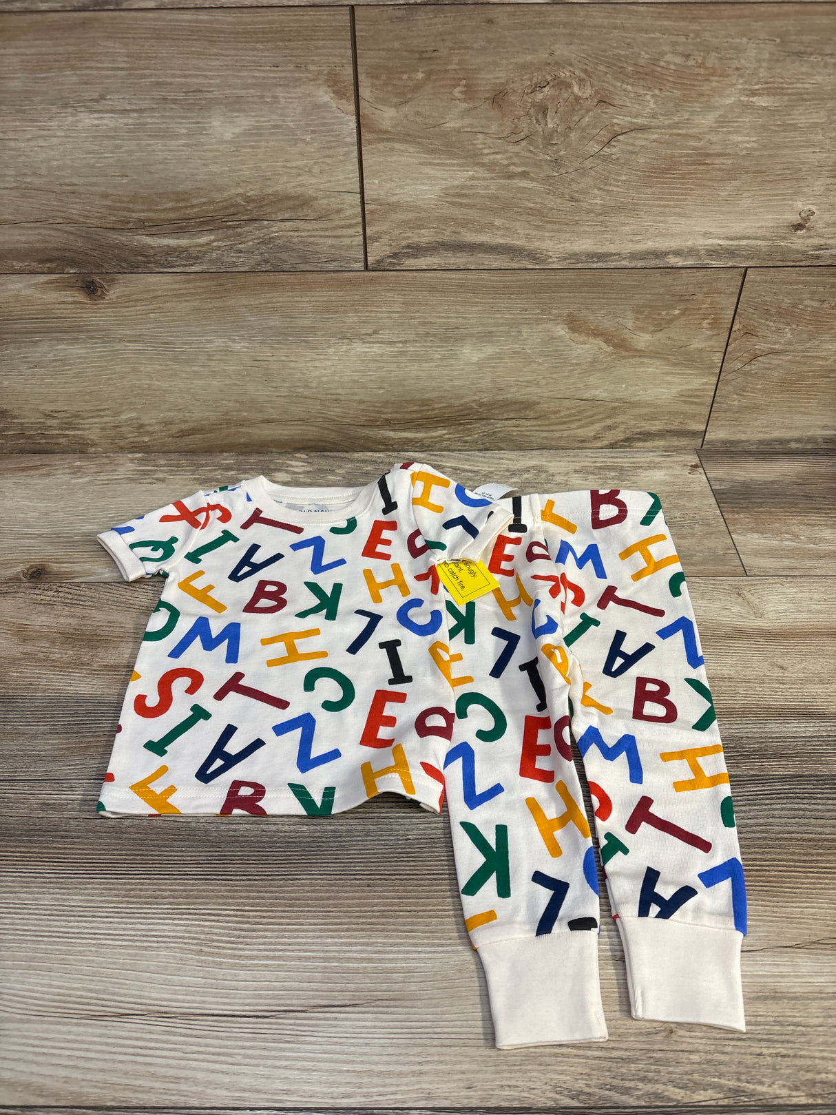 NEW Old Navy 2pc ABC Pajama Set Ivory sz 12-18m