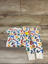 NEW Old Navy 2pc ABC Pajama Set Ivory sz 12-18m
