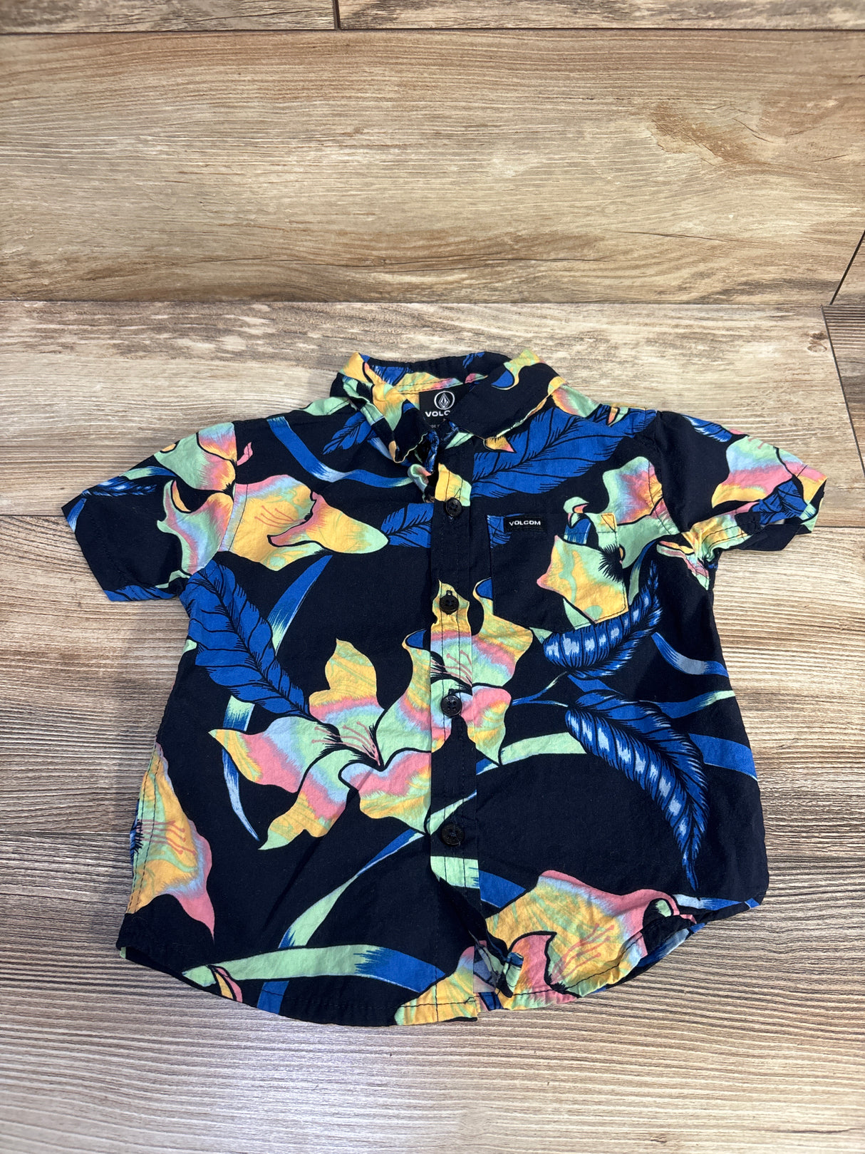 Volcom Button Up Shirt Navy sz 2T