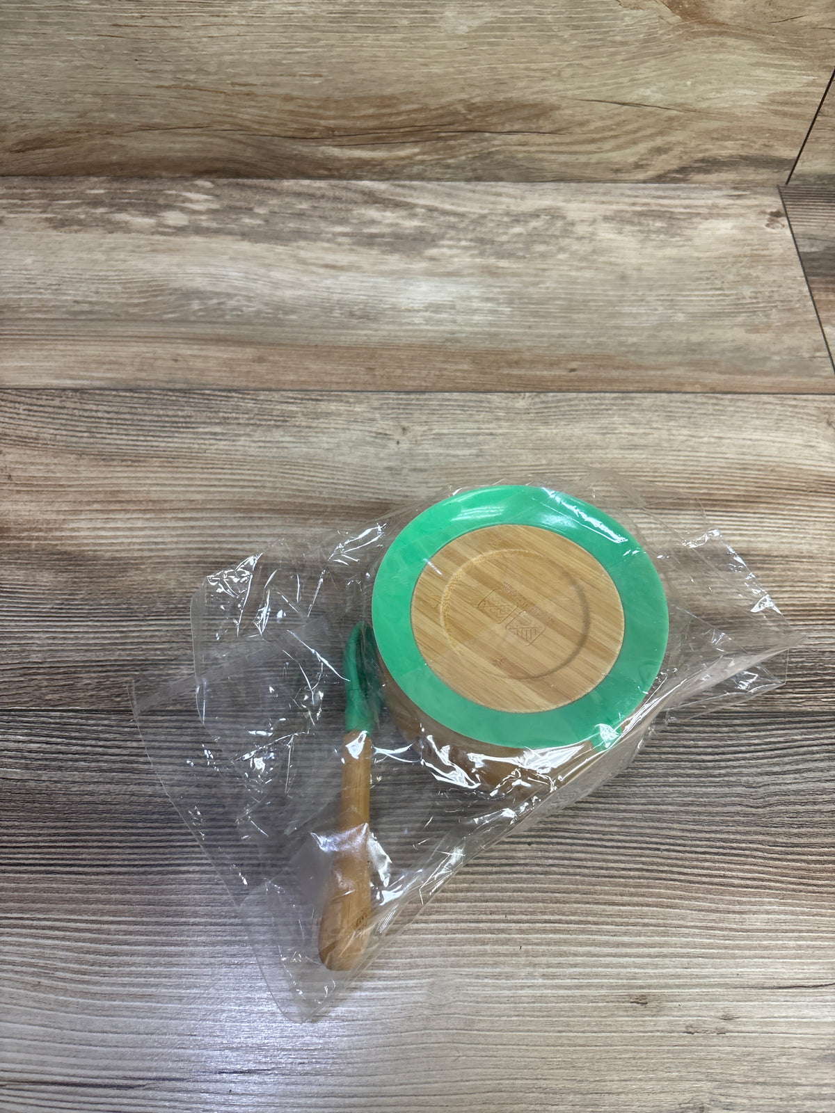 NEW 2pc Bamboo Suction Bowl & Spoon Set