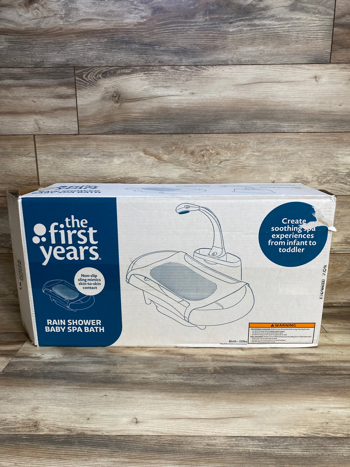 NEW The First Years Rain Shower Baby Spa Tub with Soothing Spray Showerhead