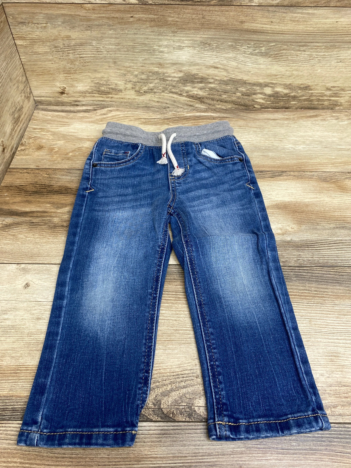 Cat & Jack Straight Drawstring Jeans Blue sz 2T
