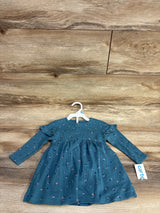 NEW Carter's 2pc Waffle Knit Floral Dress & Bloomers Teal sz 6m
