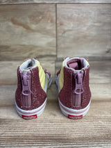 Vans Sk8-Hi Zip Sneakers Pink & Yellow Glitter sz 6c