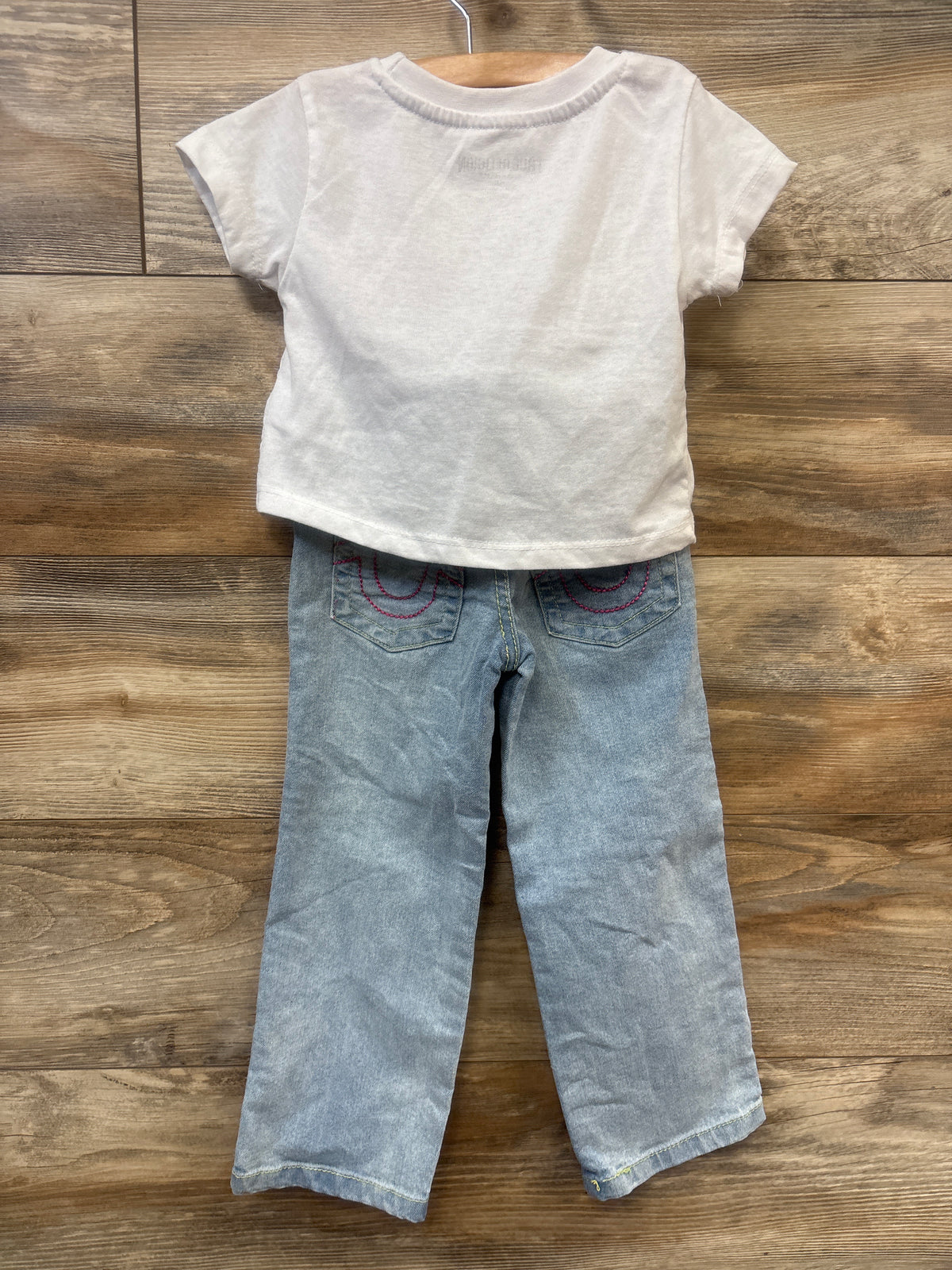 True Religion 2pc Logo Shirt & Jeans Set White sz 4T