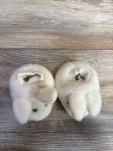 Happy Go Fluffy Bunny Booties Slippers White sz 1/2c