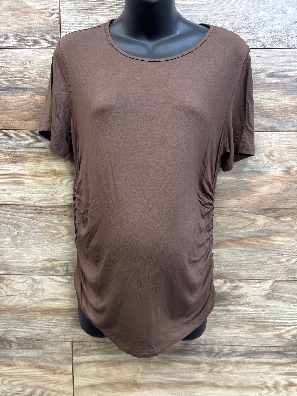 Ruched Maternity Shirt Brown sz Large