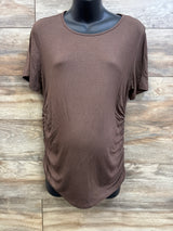 Ruched Maternity Shirt Brown sz Large