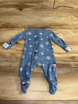 Old Navy Polar Bear Print Sleeper Light Blue sz 3-6m