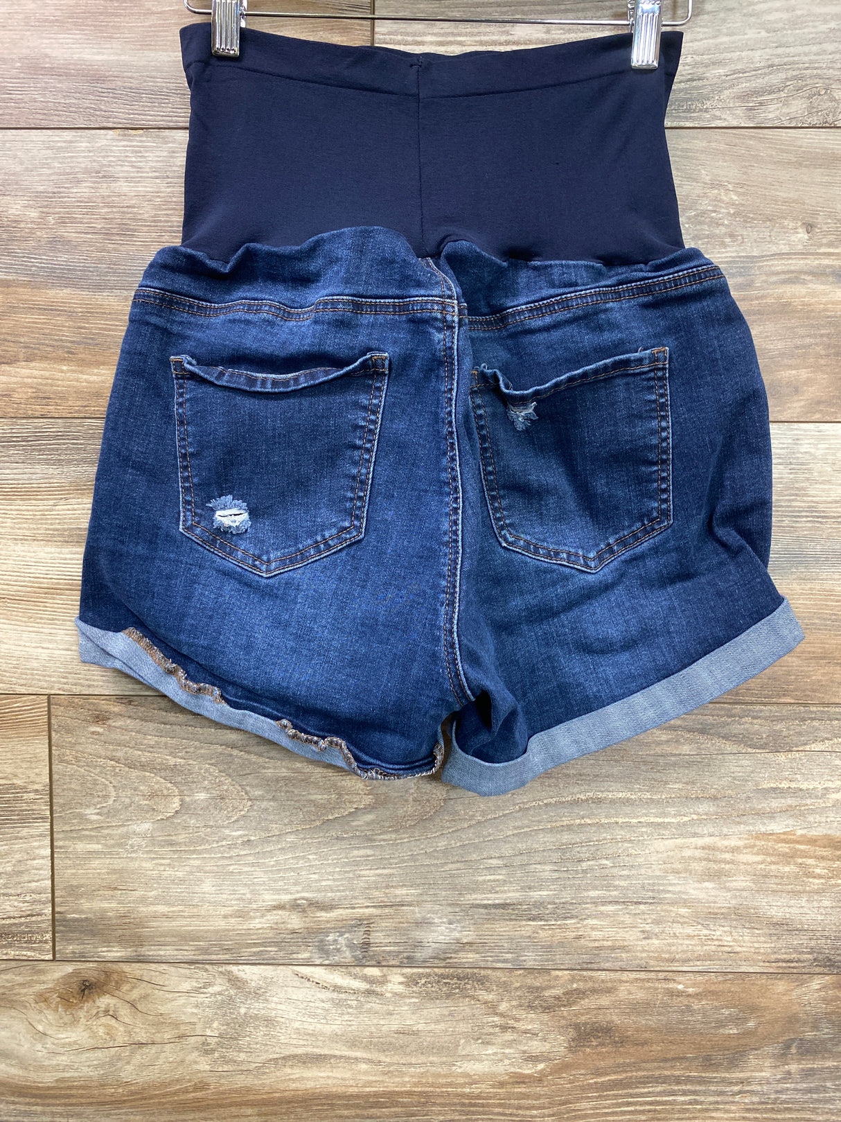 Blue Savvy Maternity Full Panel Denim Shorts Blue sz XL