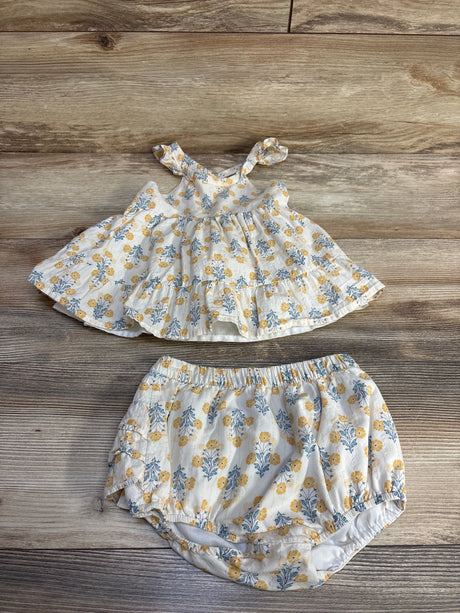 Rachel Zoe 2pc Floral Top & Ruffle Bloomers White sz 12m - Me n Mommy To Be