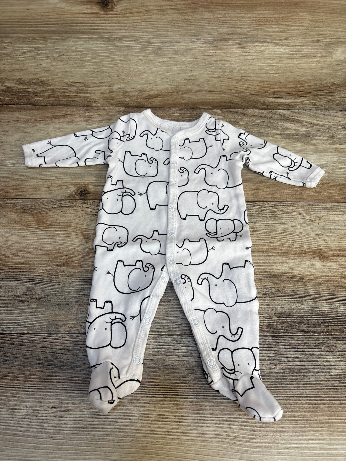 Sterling Baby Elephant Print Sleeper White sz 3m